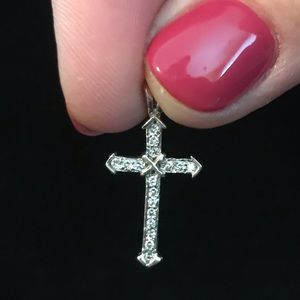 Yellow Gold and Diamond Mini Cross pendant